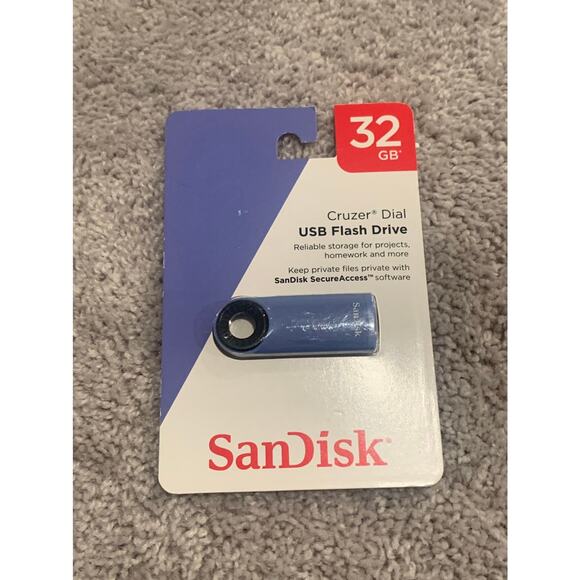 SANDISK Cruzer Dial USB Flash Drive 32GB USB 2.0-Blue - Picture 1 of 2
